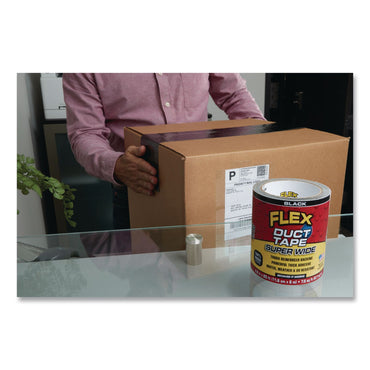 Flex Seal Products® Flex Super Wide Duct Tape, 4" Core, 39 mil Thick, 4.6" x 20 ft, Black, 6/Carton (FSGDTBLKR4620)
