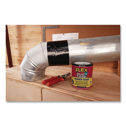Flex Seal Products® Flex Super Wide Duct Tape, 4" Core, 39 mil Thick, 4.6" x 20 ft, Black, 6/Carton (FSGDTBLKR4620)