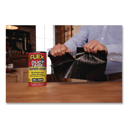 Flex Seal Products® Flex Super Wide Duct Tape, 4" Core, 39 mil Thick, 7.5" x 20 ft, Black, 3/Carton (FSGDTBLKR7520)