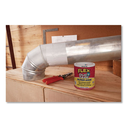 Flex Seal Products® Flex Super Wide Duct Tape, 4" Core, 39 mil Thick, 4.6" x 20 ft, White, 6/Carton (FSGDTWHTR4620)