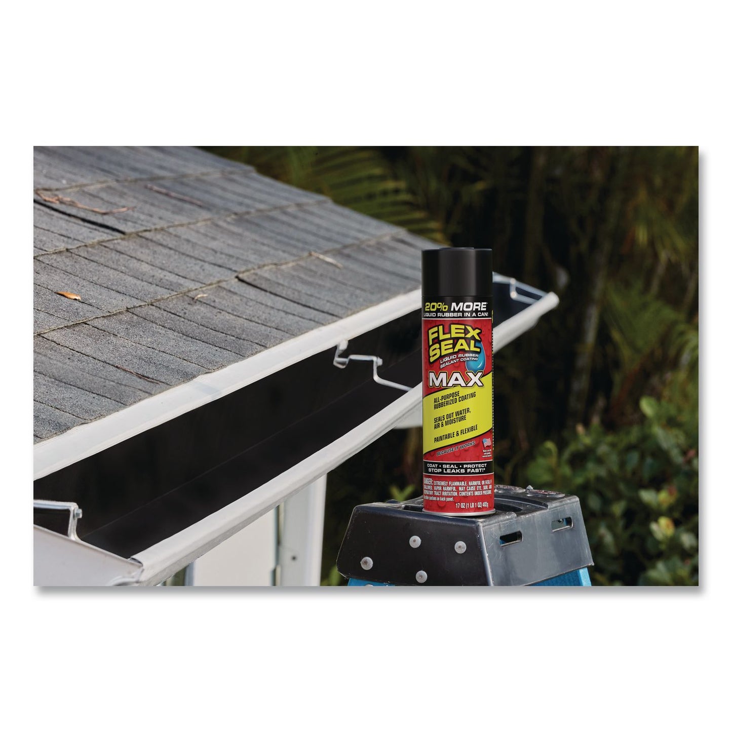 Flex Seal Products® Flex Seal Liquid Rubber Sealant Coating MAX Aerosol, 17 oz Aerosol Can, Dries Black, 4/Carton (FSGFSMAXBLK24)