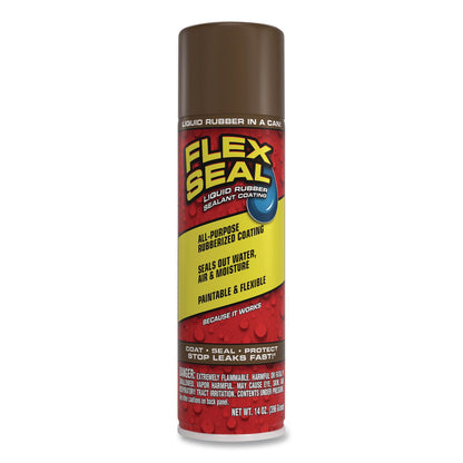 Flex Seal Products® Flex Seal Liquid Rubber Sealant Coating Aerosol, 14 oz Aerosol Can, Dries Brown, 6/Carton (FSGFSBRNR20)