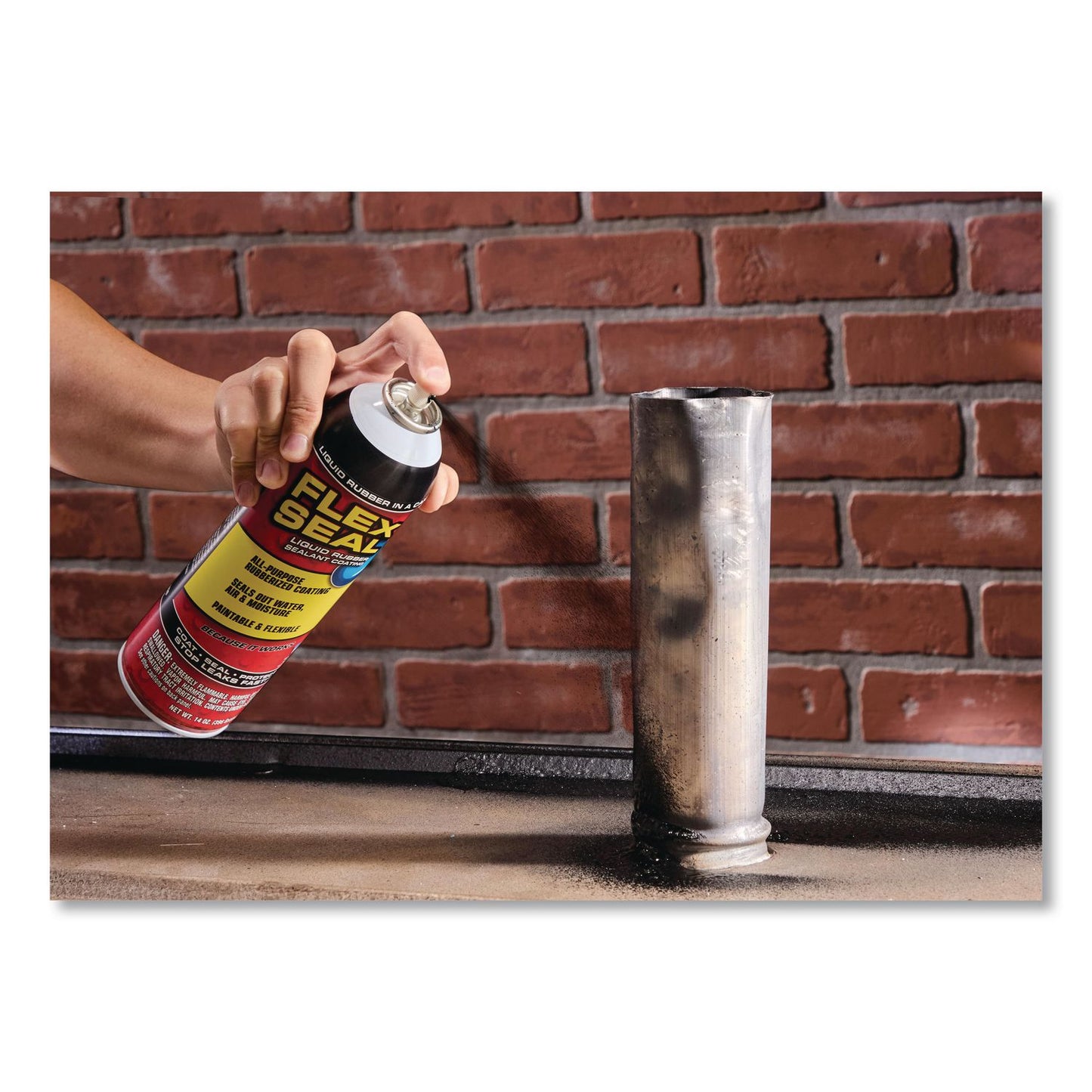 Flex Seal Products® Flex Seal Liquid Rubber Sealant Coating Aerosol, 14 oz Aerosol Can, Dries Brown, 6/Carton (FSGFSBRNR20)