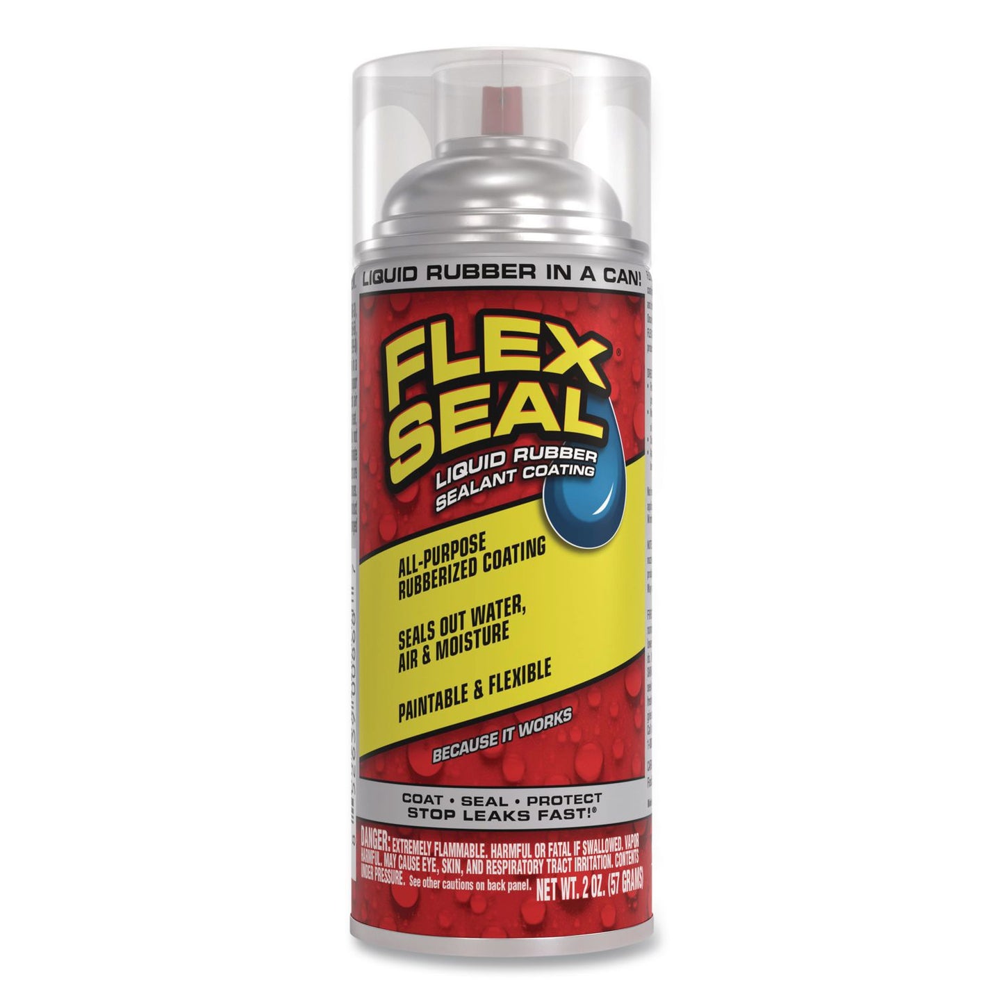 Flex Seal Products® Flex Seal Liquid Rubber Sealant Coating Aerosol, 2 oz Aerosol Can, Dries Clear, 12/Carton (FSGFSCLRMINI)