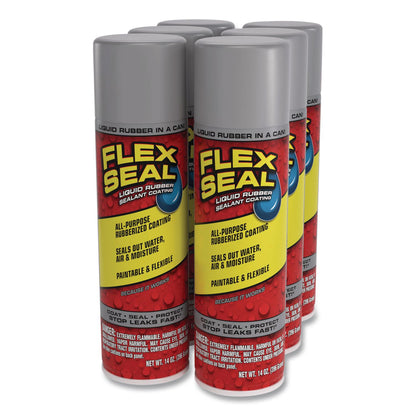 Flex Seal Products® Flex Seal Liquid Rubber Sealant Coating Aerosol, 14 oz Aerosol Can, Dries Gray, 6/Carton (FSGFSGRYR20)