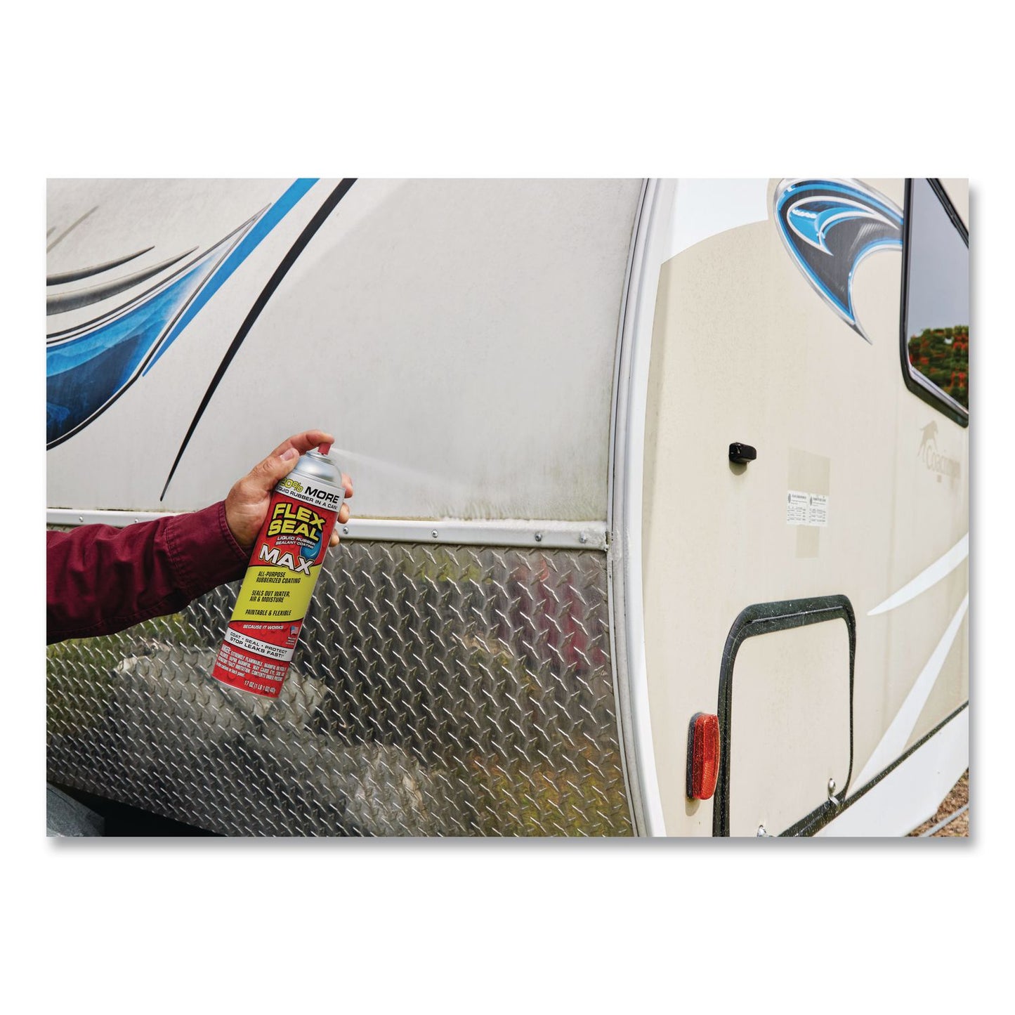Flex Seal Products® Flex Seal Liquid Rubber Sealant Coating MAX Aerosol, 17 oz Aerosol Can, Dries White, 4/Carton (FSGFSMAXWHT24)