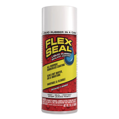 Flex Seal Products® Flex Seal Liquid Rubber Sealant Coating Aerosol, 2 oz Aerosol Can, Dries White, 12/Carton (FSGFSWHTMINI)
