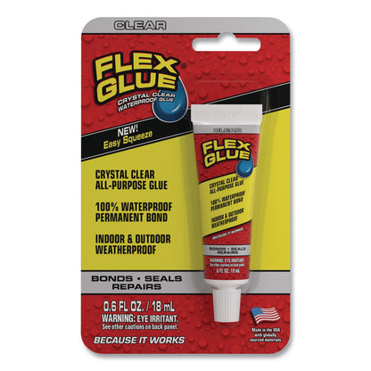 Flex Seal Products® Crystal Clear All-Purpose Glue, 0.6 oz, Dries Clear, 8/Carton (FSGGFSCLRMINI8)