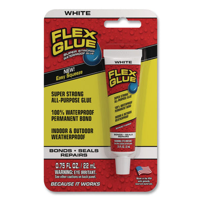 Flex Seal Products® Flex Glue Super Strong Waterproof Glue, 0.75 oz, Dries White, 8/Carton (FSGGFSWHTMINI8)