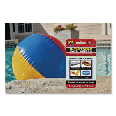 Flex Seal Products® Flex Seal Inflatable Patch and Repair, 6" x 4" x 2.5", Clear, 8/Carton (FSGKITPVC3X4)