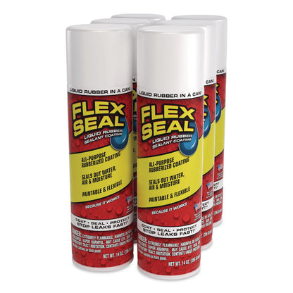 Flex Seal Products® Flex Seal Liquid Rubber Sealant Coating Aerosol, 14 oz Aerosol Can, Dries White, 6/Carton (FSGFSWHTR20)