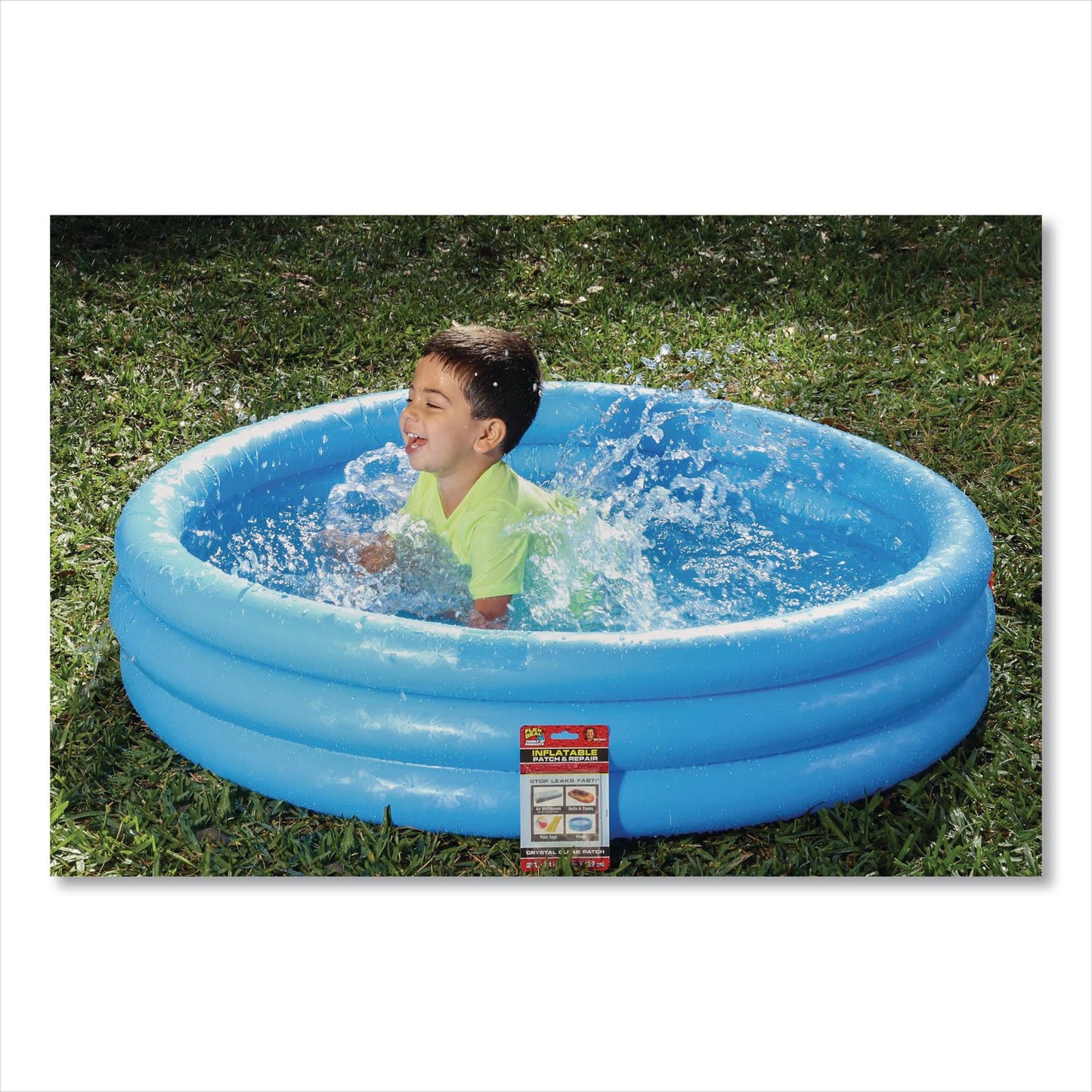 Flex Seal Products® Flex Seal Inflatable Patch and Repair, 6" x 4" x 2.5", Clear, 8/Carton (FSGKITPVC3X4)