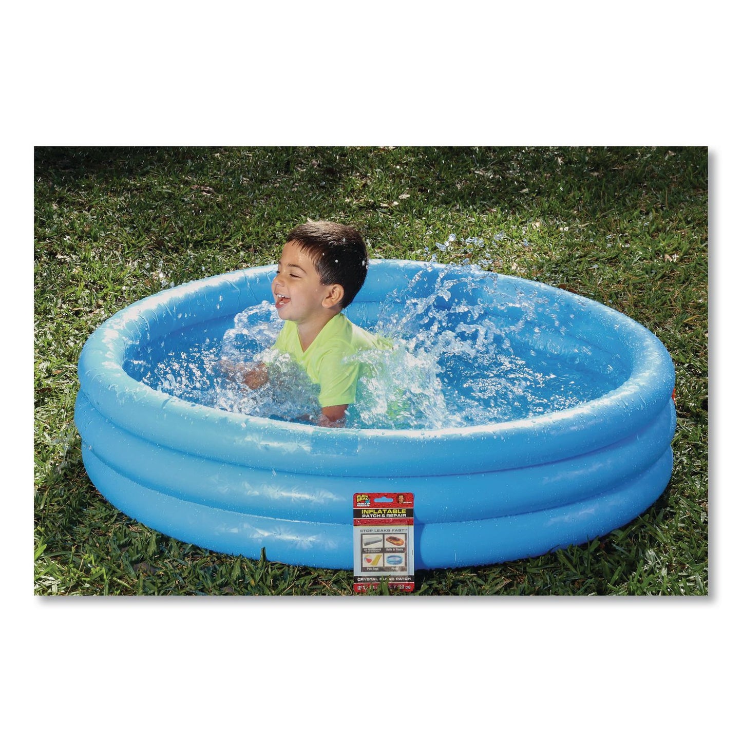 Flex Seal Products® Flex Seal Inflatable Patch and Repair, 3" x 4", Clear, 8/Carton (FSGKITPVC3X44)