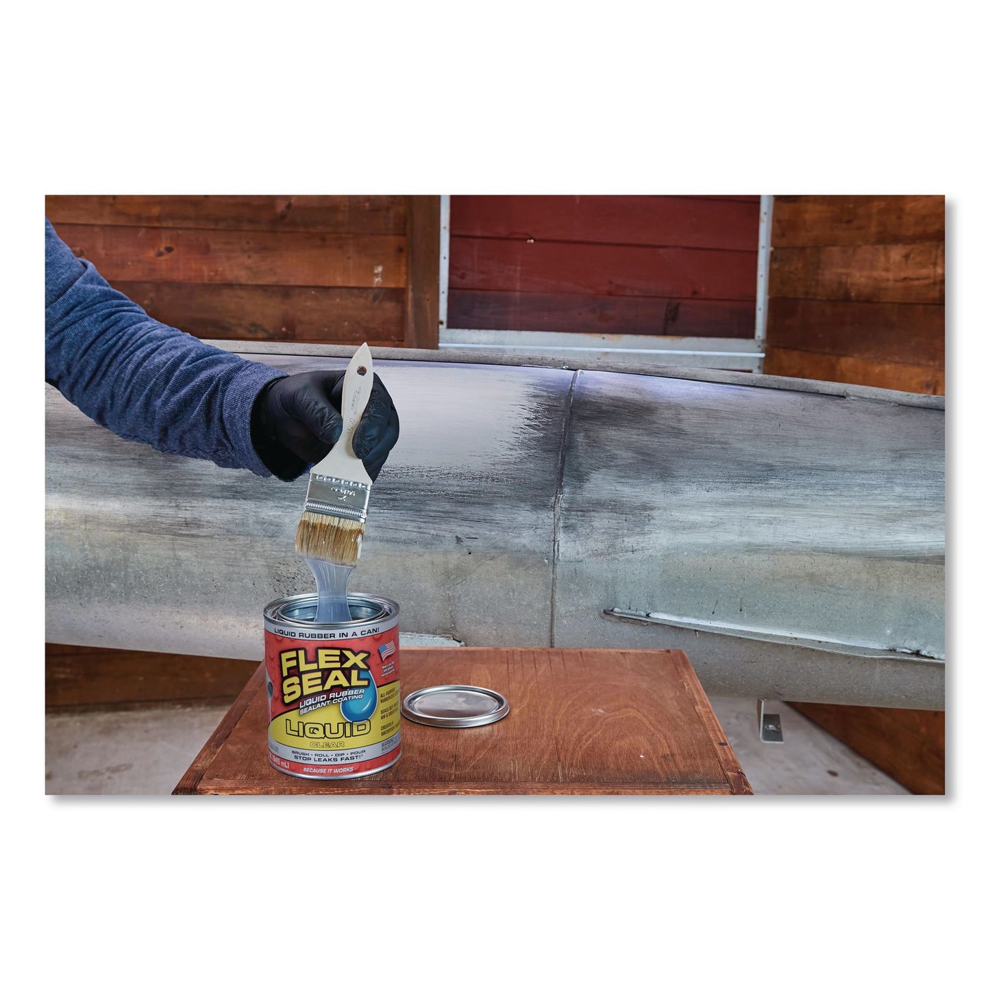 Flex Seal Products® Flex Seal Liquid Rubber Sealant Coating Liquid, 32 oz Can, Dries Clear, 6/Carton (FSGLFSCLRR32)