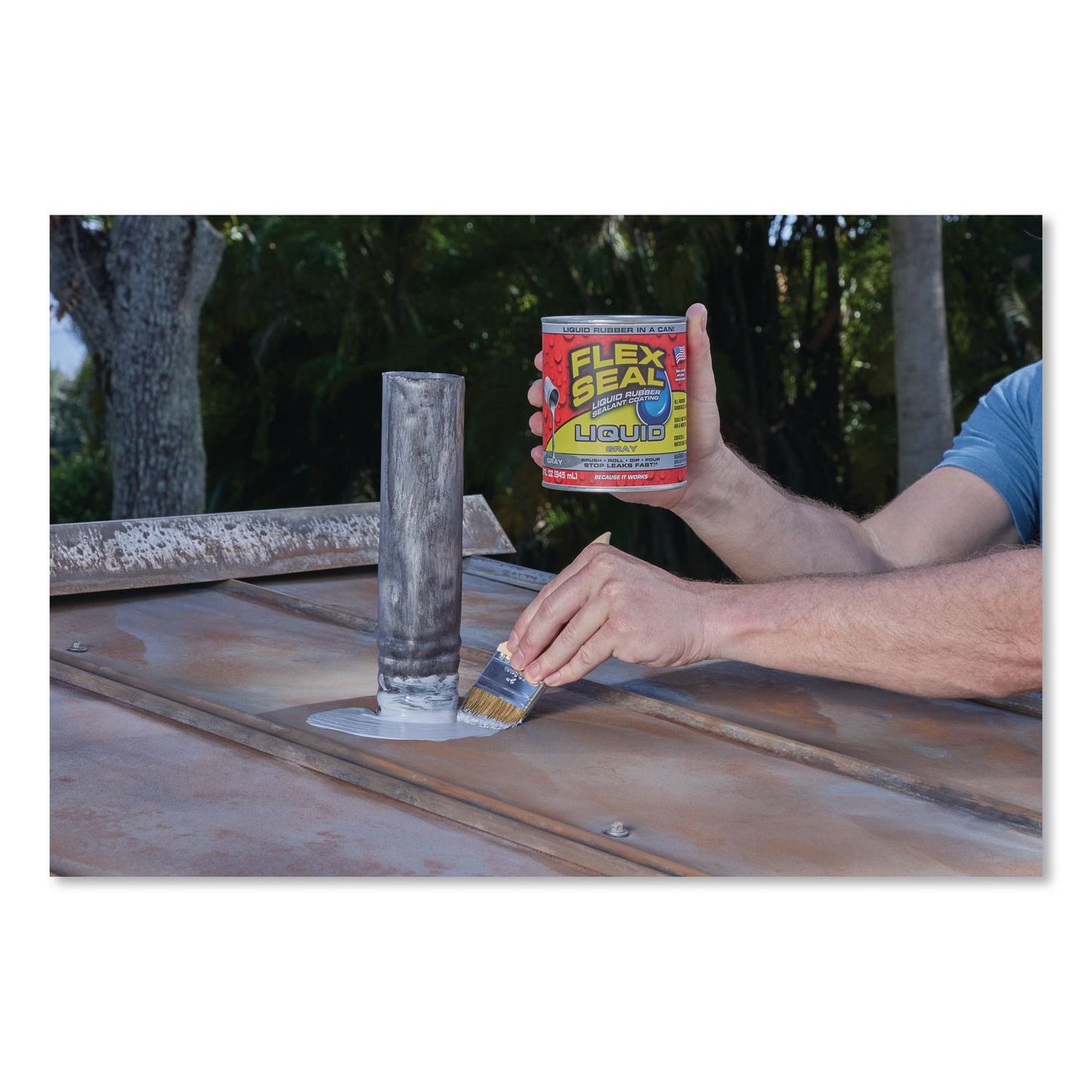 Flex Seal Products® Flex Seal Liquid Rubber Sealant Coating Liquid, 32 oz Can, Dries Gray, 6/Carton (FSGLFSGRYR32)