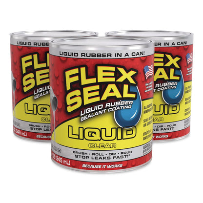 Flex Seal Products® Flex Seal Liquid Rubber Sealant Coating Liquid, 32 oz Can, Dries Clear, 6/Carton (FSGLFSCLRR32)
