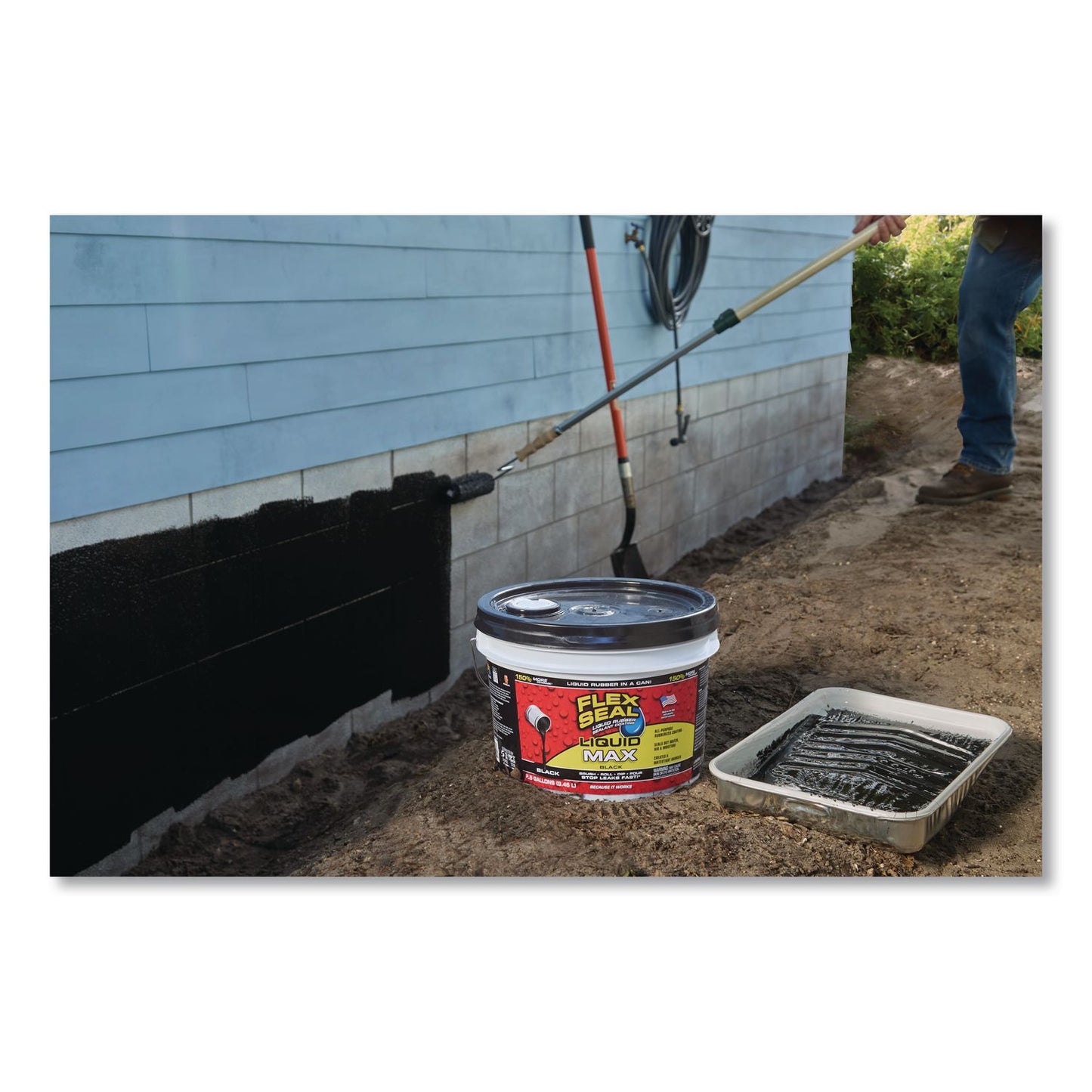 Flex Seal Products® Flex Seal Liquid Rubber Sealant Coating Liquid Max, 2.5 gal Bucket, Dries Black (FSGLFSMAXBLK02)