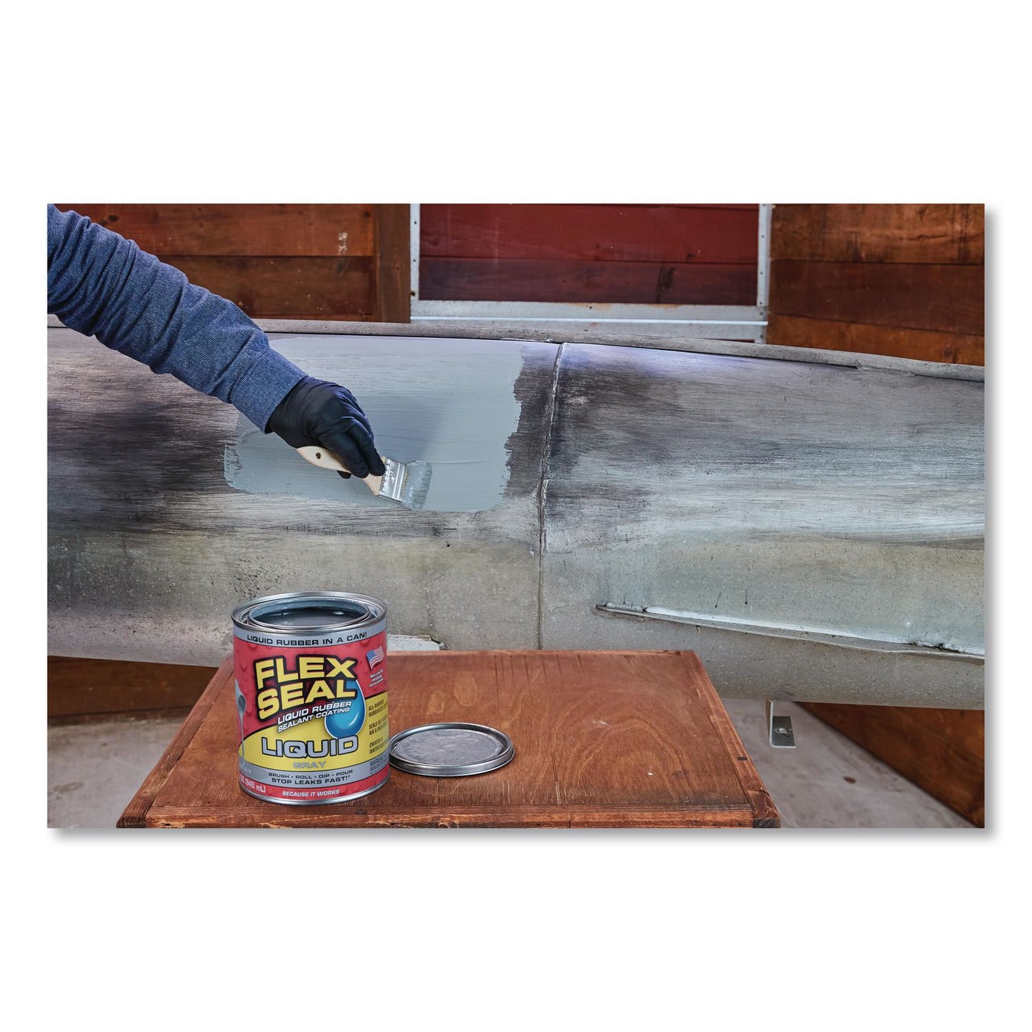Flex Seal Products® Flex Seal Liquid Rubber Sealant Coating Liquid, 32 oz Can, Dries Gray, 6/Carton (FSGLFSGRYR32)