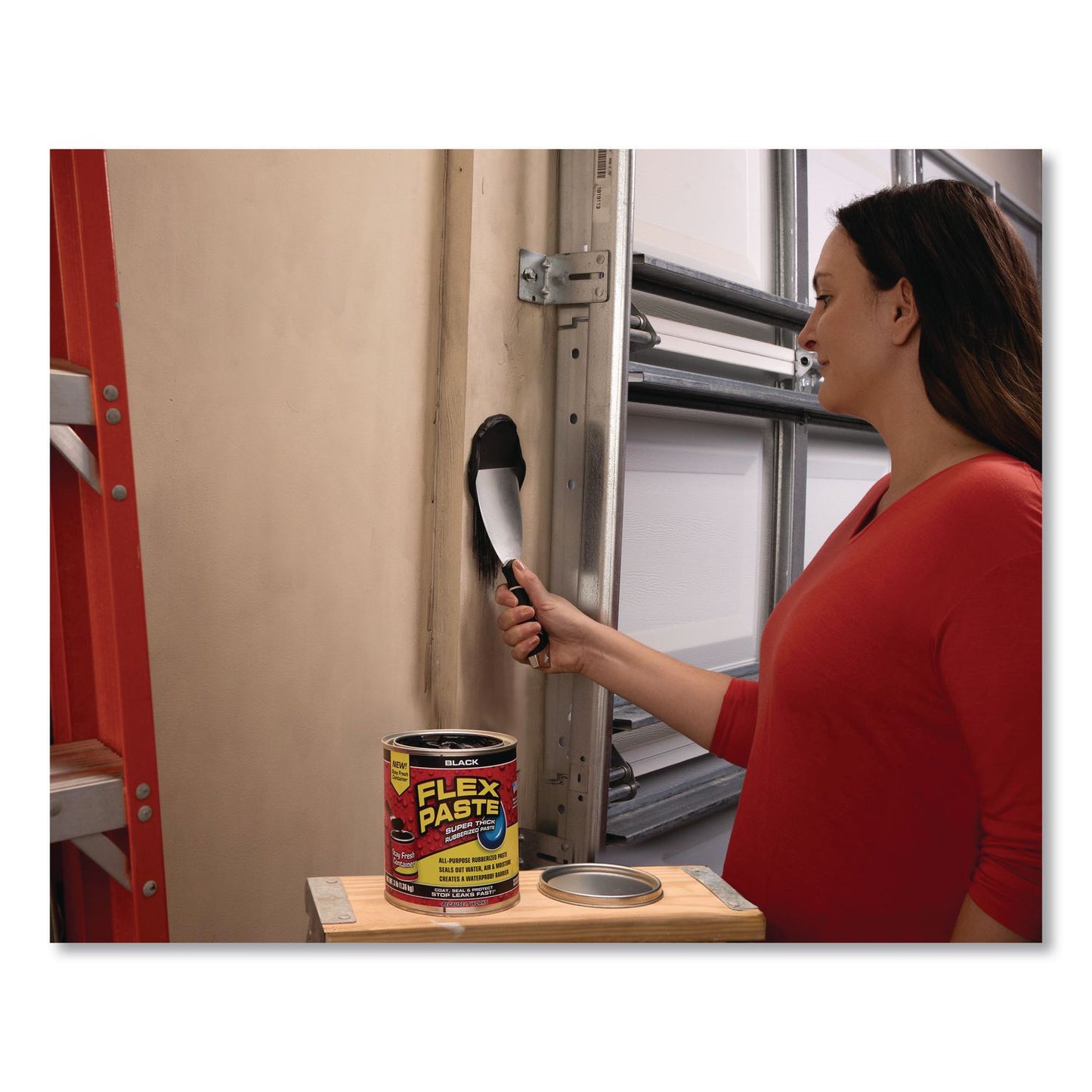 Flex Seal Products® Flex Paste Super Thick Rubberized Paste, 3 lb Can, Dries Black, 4/Carton (FSGPFSBLKR32)