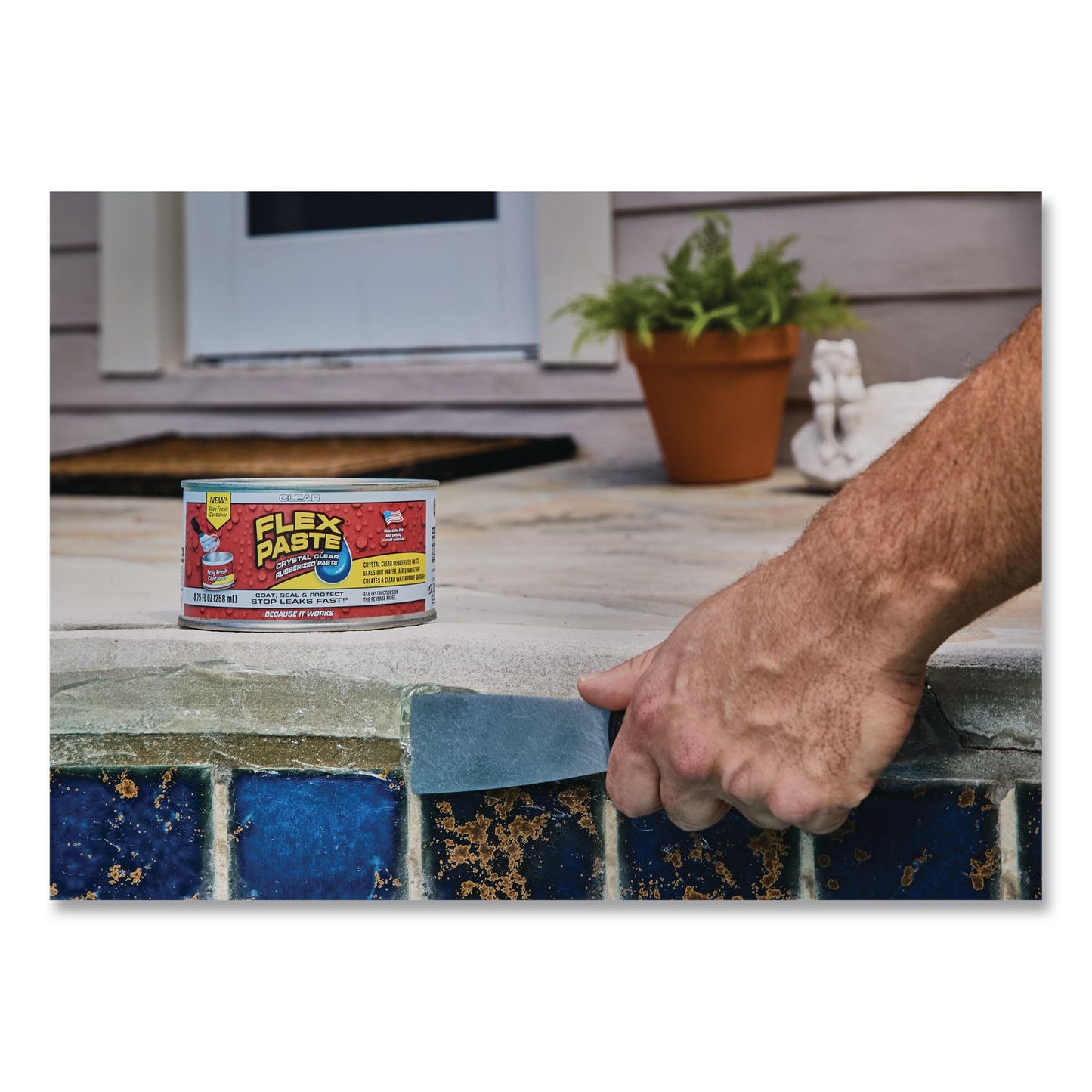 Flex Seal Products® Flex Paste Super Thick Rubberized Paste, 1 lb Can, Dries Clear, 4/Carton (FSGPFSCLRR16)