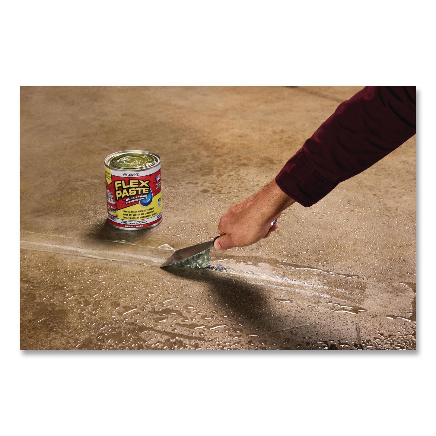 Flex Seal Products® Flex Paste Super Thick Rubberized Paste, 26 oz Can, Dries Clear, 4/Carton (FSGPFSCLRR32)