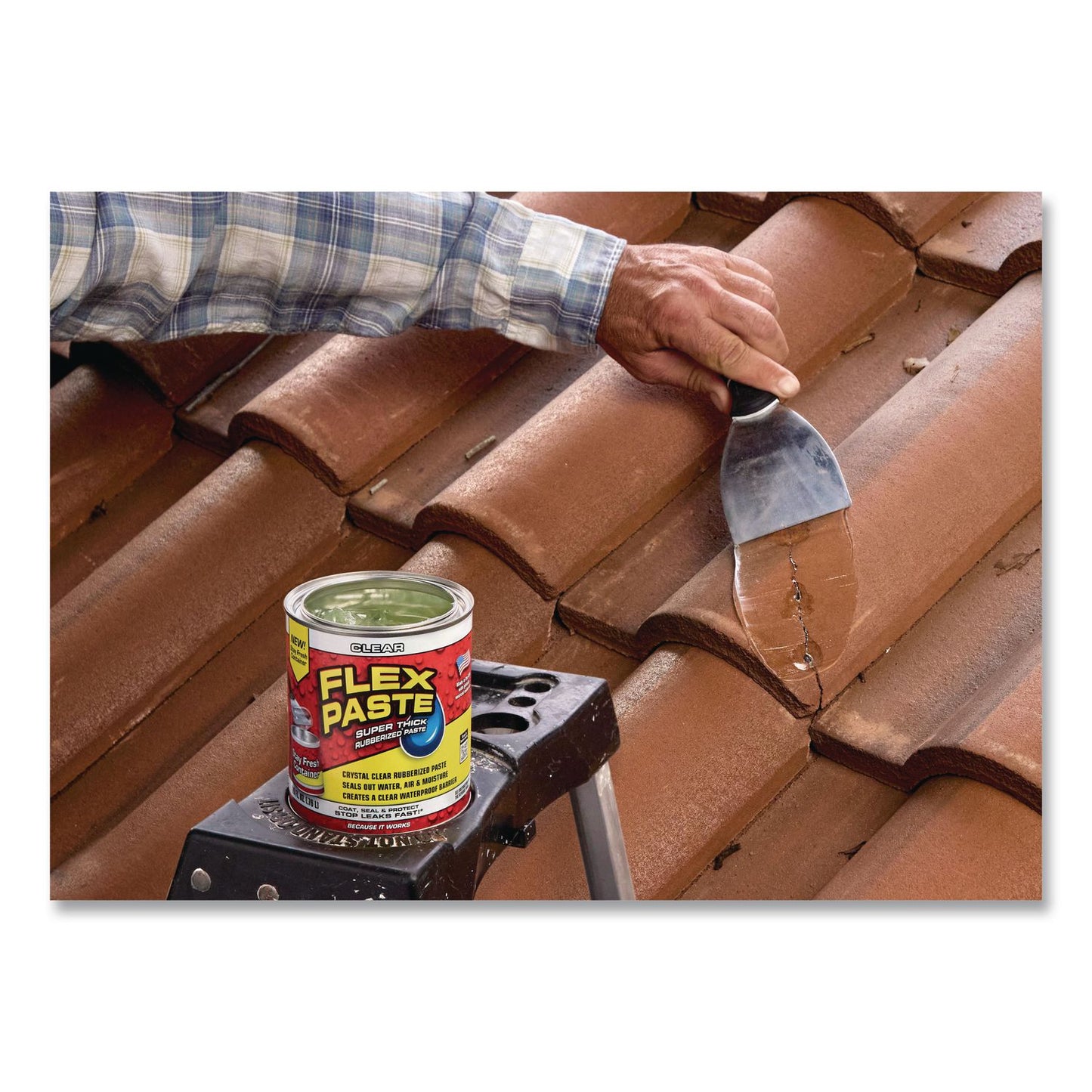 Flex Seal Products® Flex Paste Super Thick Rubberized Paste, 26 oz Can, Dries Clear, 4/Carton (FSGPFSCLRR32)