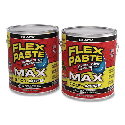 Flex Seal Products® Flex Paste Super Thick Rubberized Paste Max, 12 lb Can, Dries Black, 2/Carton (FSGPFSMAXBLK01)