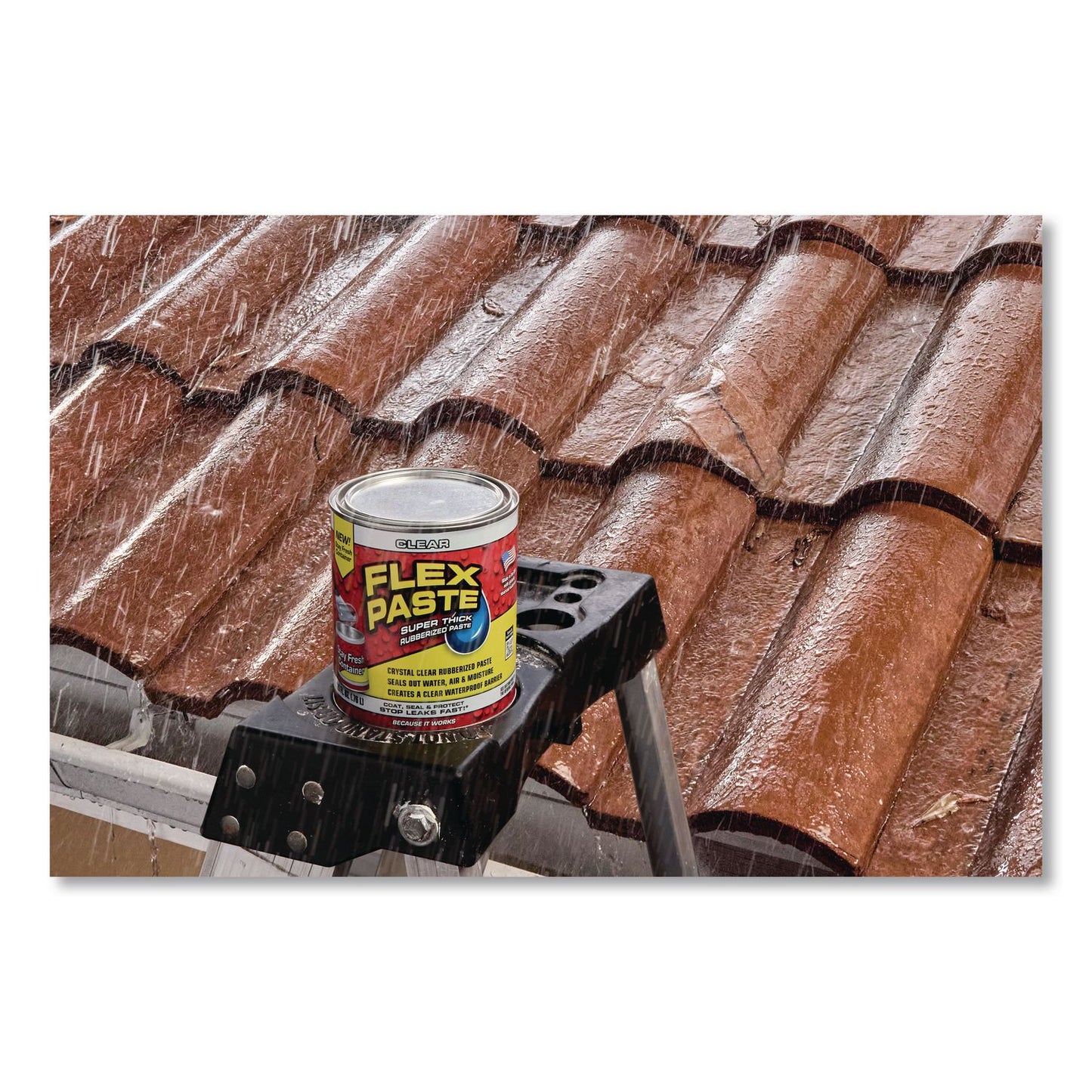 Flex Seal Products® Flex Paste Super Thick Rubberized Paste, 26 oz Can, Dries Clear, 4/Carton (FSGPFSCLRR32)