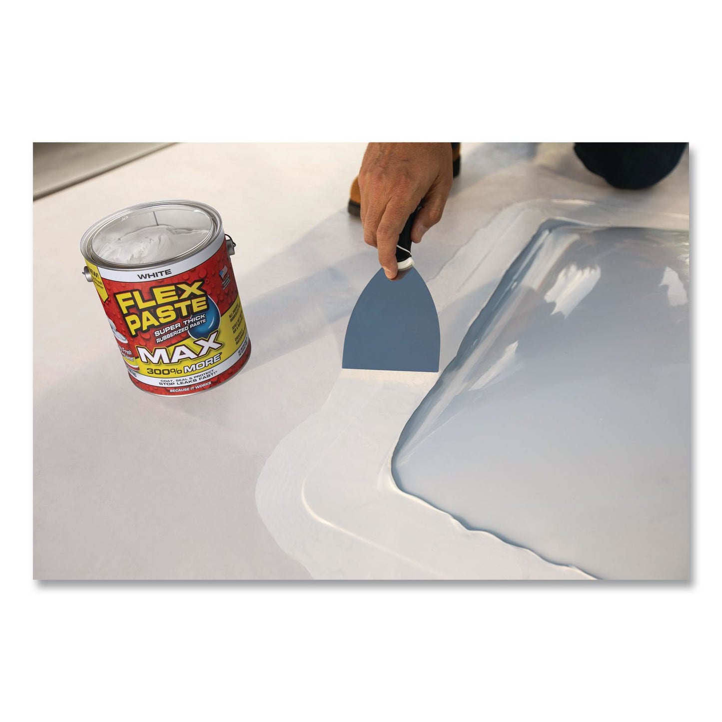 Flex Seal Products® Flex Paste Super Thick Rubberized Paste Max, 12 lb Can, Dries White, 2/Carton (FSGPFSMAXWHT01)