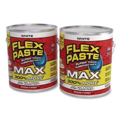 Flex Seal Products® Flex Paste Super Thick Rubberized Paste Max, 12 lb Can, Dries White, 2/Carton (FSGPFSMAXWHT01)