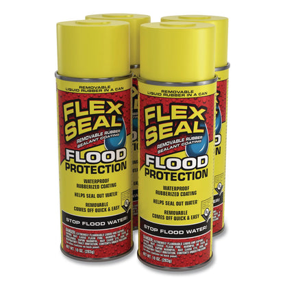 Flex Seal Products® Removable Rubber Sealant Coating Flood Protection Spray, 10 oz Aerosol Can, Dries Yellow, 6/Carton (FSGRFSYELR16)