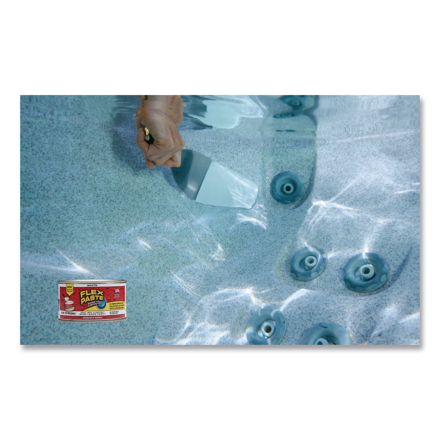 Flex Seal Products® Flex Paste Super Thick Rubberized Paste, 1 lb Can, Dries White, 4/Carton (FSGPFSWHTR16)