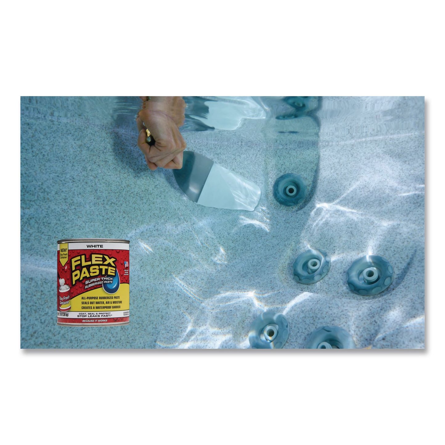 Flex Seal Products® Flex Paste Super Thick Rubberized Paste, 3 lb Can, Dries White, 4/Carton (FSGPFSWHTR32)