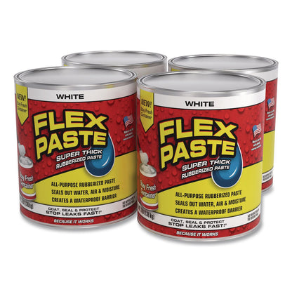 Flex Seal Products® Flex Paste Super Thick Rubberized Paste, 3 lb Can, Dries White, 4/Carton (FSGPFSWHTR32)