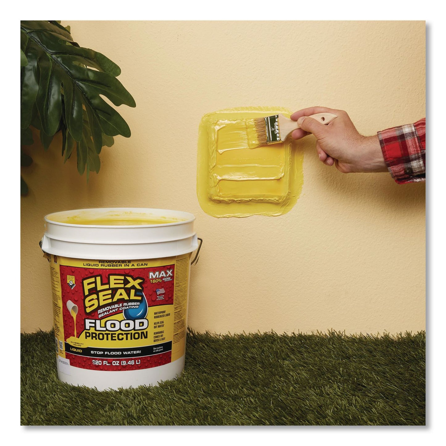 Flex Seal Products® Flex Seal Liquid Flood Protection, 2.5 gal Can, Dries Yellow (FSGRLSYELR02)