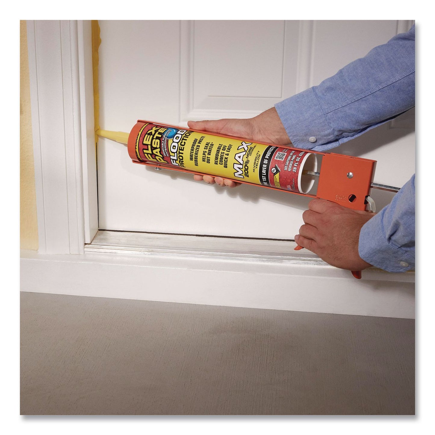 Flex Seal Products® Flex Paste Flood Protection Paste, 28 oz Cartridge, Dries Yellow, 4/Carton (FSGRPSYELR28)
