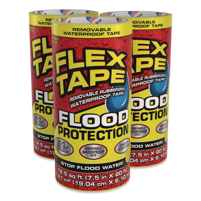 Flex Seal Products® Flex Tape Removable Rubberized Waterproof Flood Protection Tape, 7.5" x 20 ft, Yellow, 3/Carton (FSGRTSYELR0820)