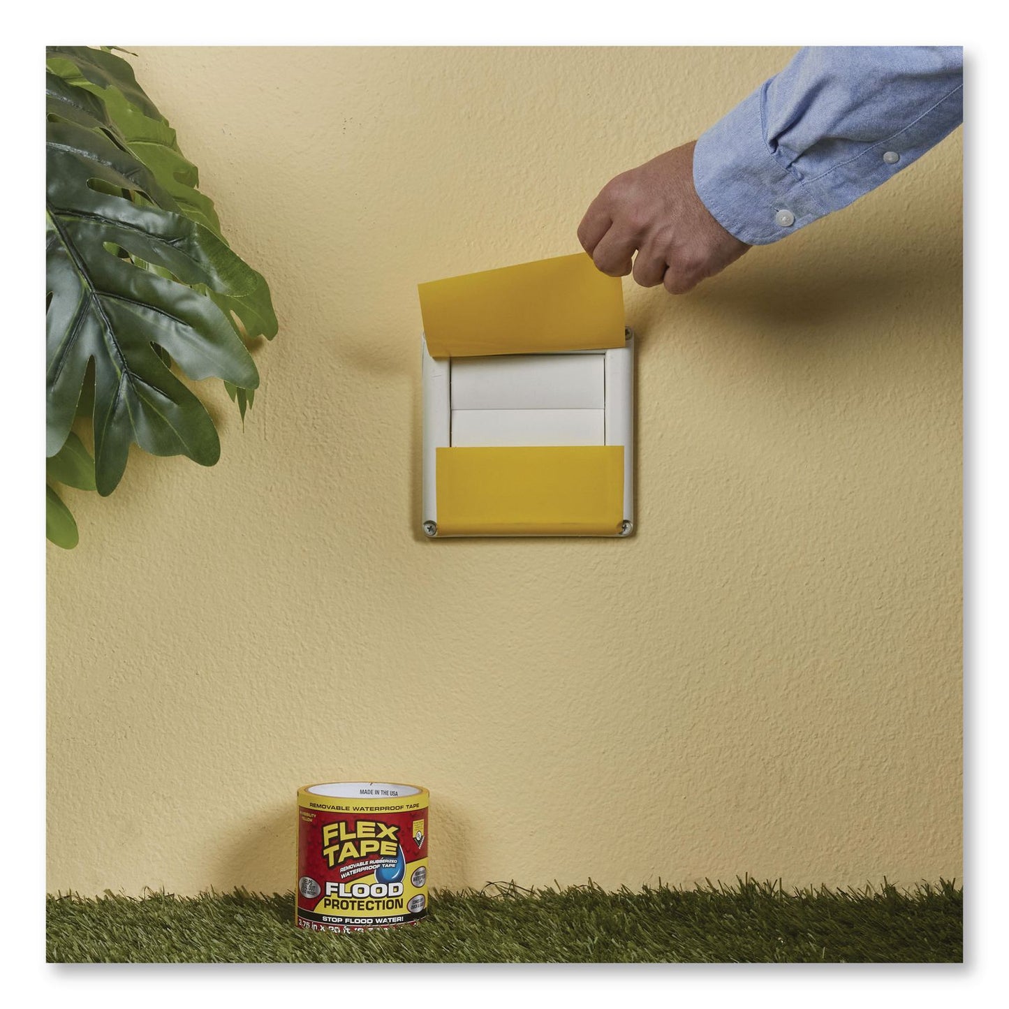 Flex Seal Products® Flex Tape Removable Rubberized Waterproof Flood Protection Tape, 3.75" x 50 ft, Yellow, 4/Carton (FSGRTSYELR0450)