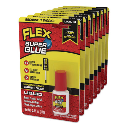 Flex Seal Products® Flex Super Glue, Precision Brush, Liquid, 0.5 oz, Dries Clear, 8/Carton (FSGSGLIQ10BT)