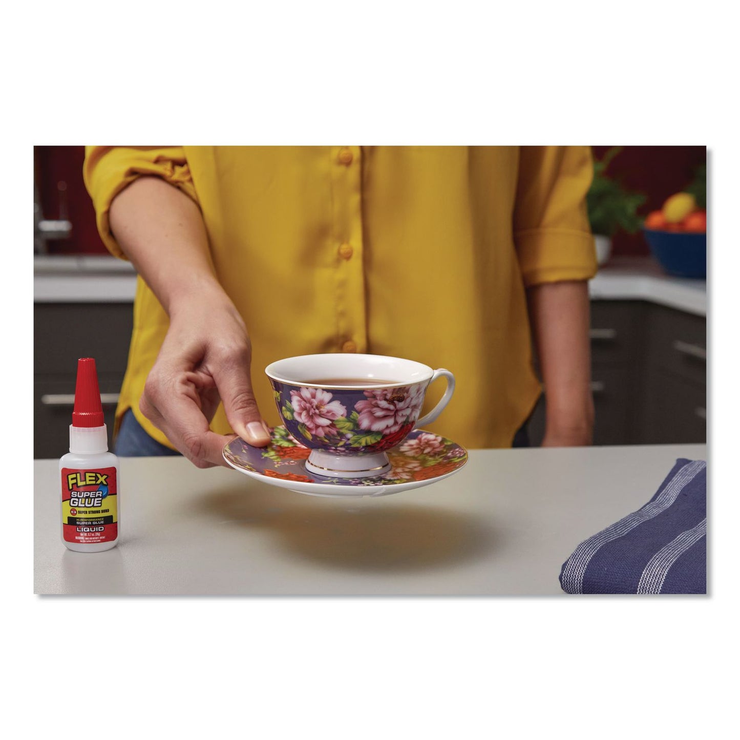 Flex Seal Products® Flex Super Glue, Precision Tip, Liquid, 0.7 oz, Dries Clear, 8/Carton (FSGSGLIQB20)