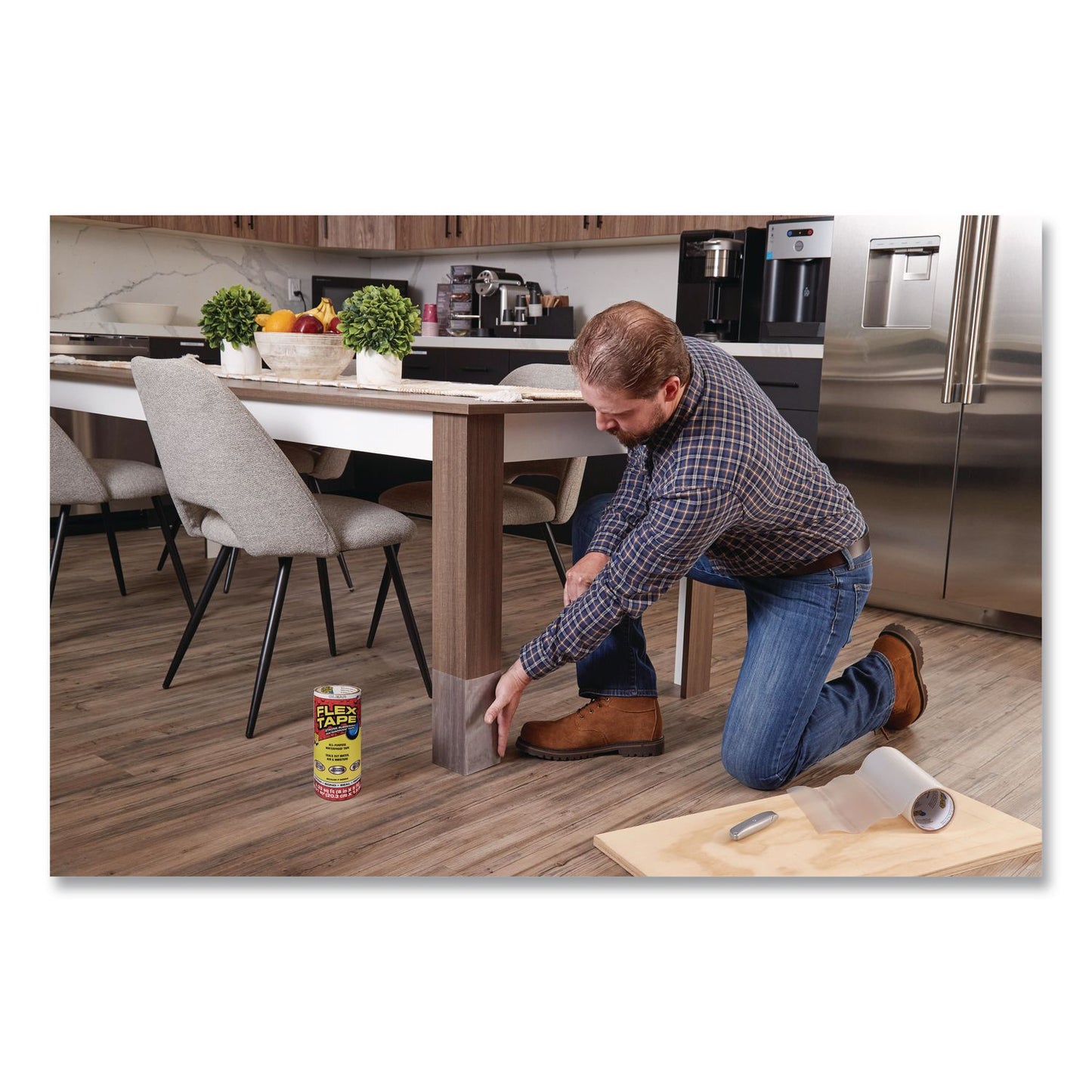 Flex Seal Products® Flex Tape Strong Rubberized Waterproof Tape, 4" Core, 39 mil Thick, 12" x 10 ft, Clear, 4/Carton (FSGTFSCLRR1210)