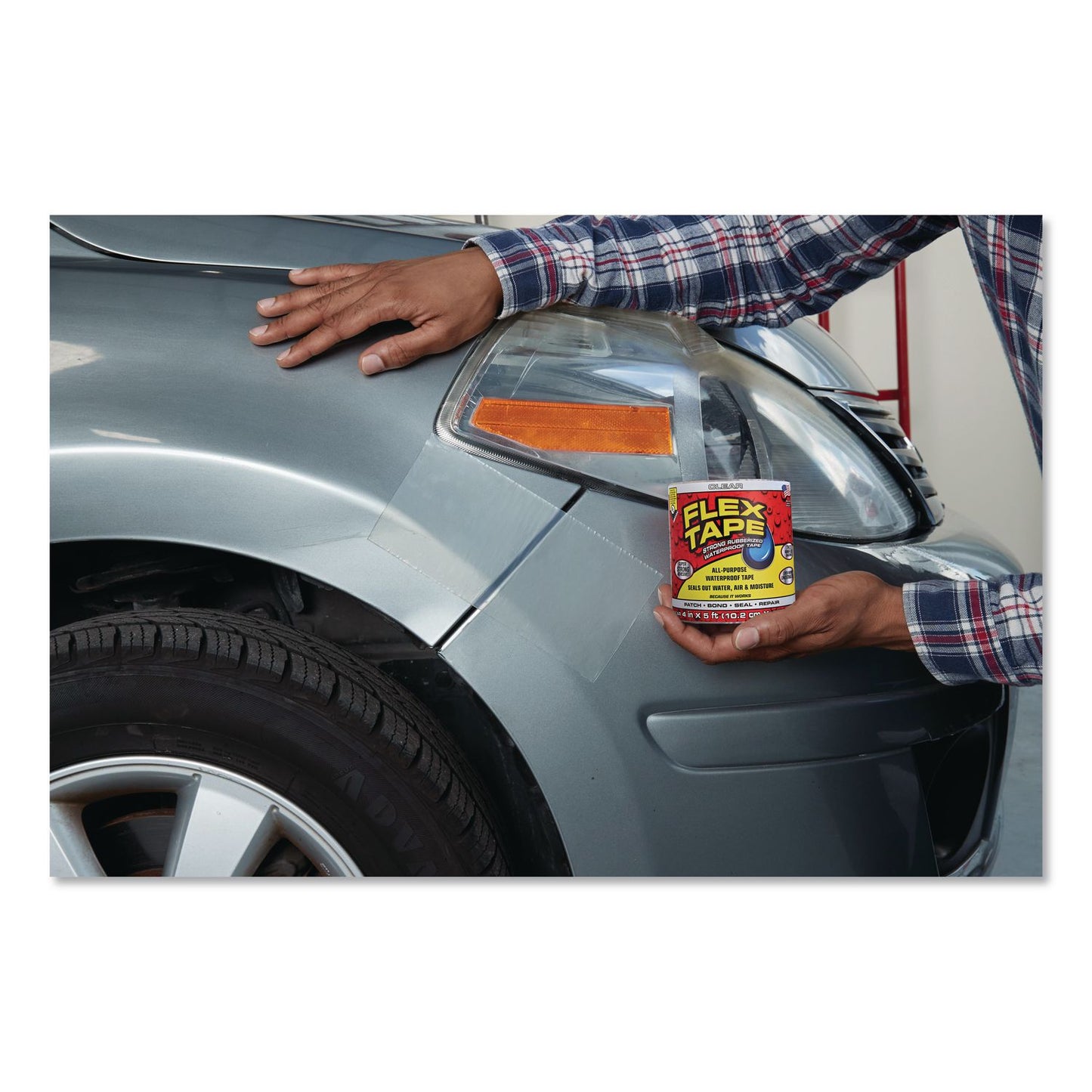 Flex Seal Products® MAX Strong Rubberized Waterproof Tape, 4" Core, 39 mils Thick, 4" x 25 ft, Clear, 3/Carton (FSGTFSMAXCLR04)