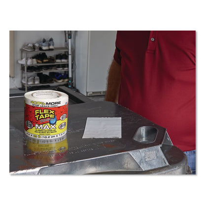 Flex Seal Products® MAX Strong Rubberized Waterproof Tape, 4" Core, 39 mils Thick, 4" x 25 ft, White, 3/Carton (FSGTFSMAXWHT04)