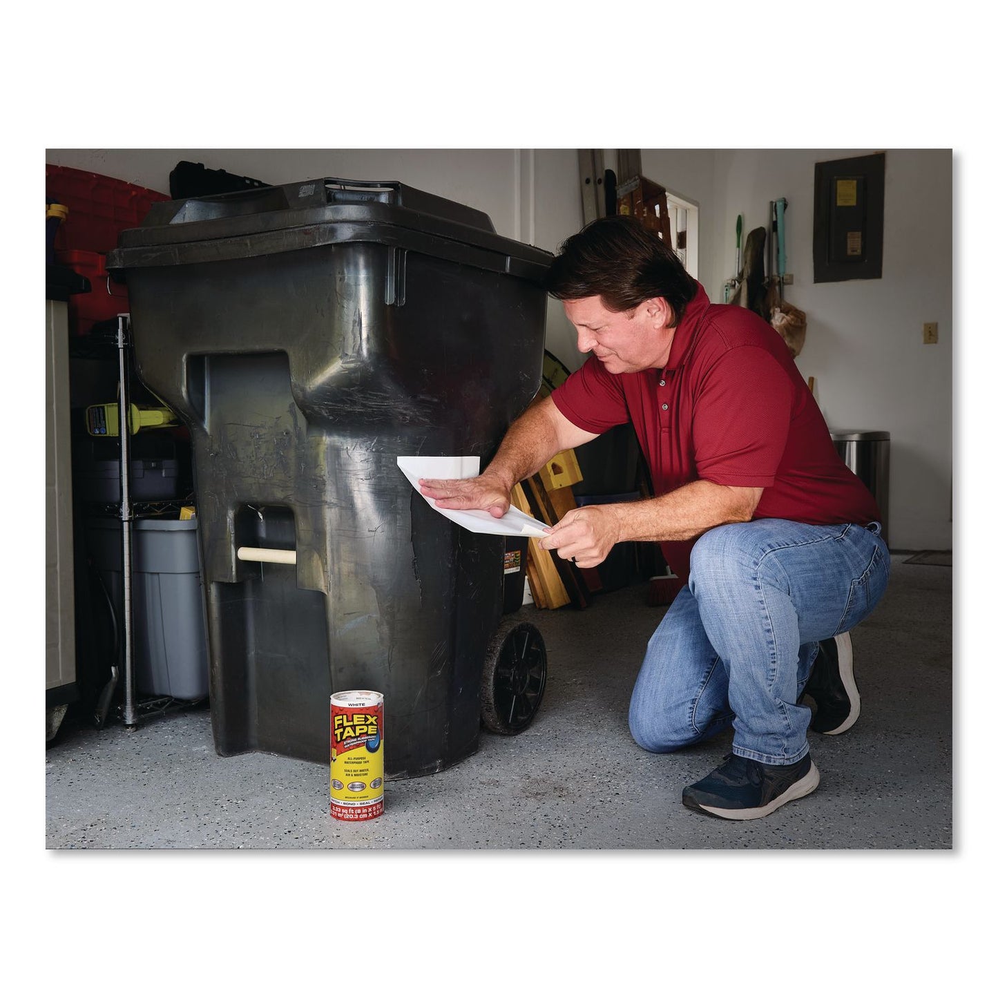 Flex Seal Products® Flex Tape Strong Rubberized Waterproof Tape, 4" Core, 39 mil Thick, 12" x 10 ft, White, 4/Carton (FSGTFSWHTR1210)