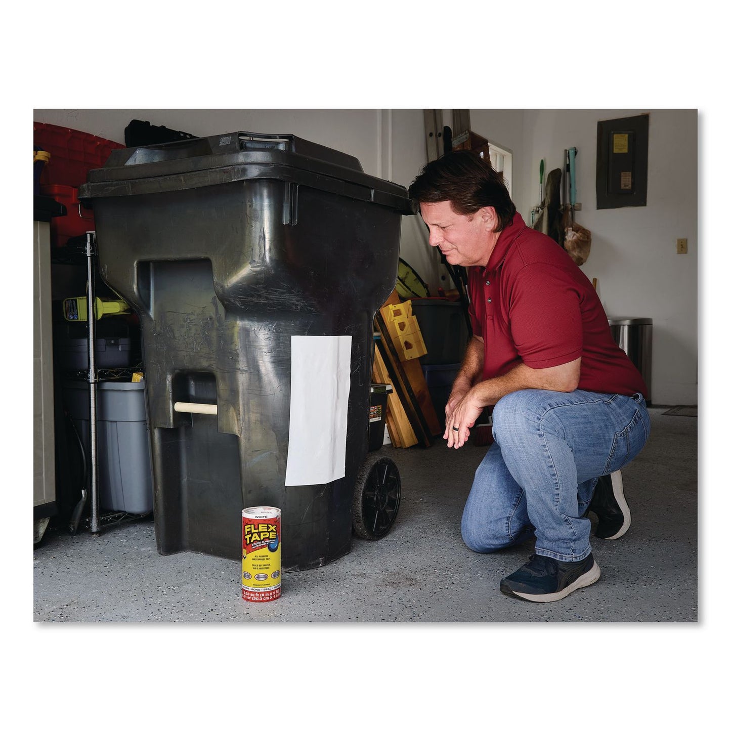 Flex Seal Products® Flex Tape Strong Rubberized Waterproof Tape, 4" Core, 39 mil Thick, 8" x 5 ft, White, 4/Carton (FSGTFSWHTR0805)