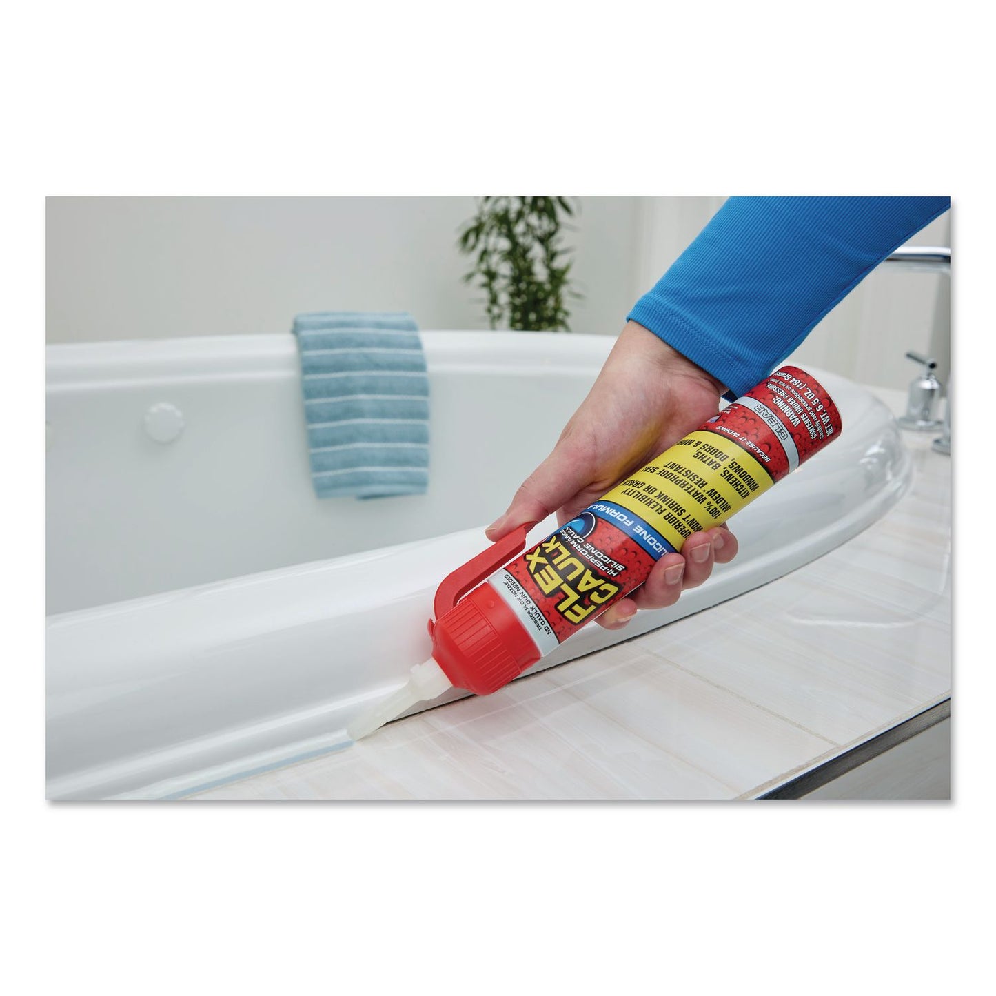 Flex Seal Products® Flex Caulk Hi-Performance Silicone Caulk, 6.5 oz Aerosol Can, Dries Clear, 4/Carton (FSGUS600CLR200)