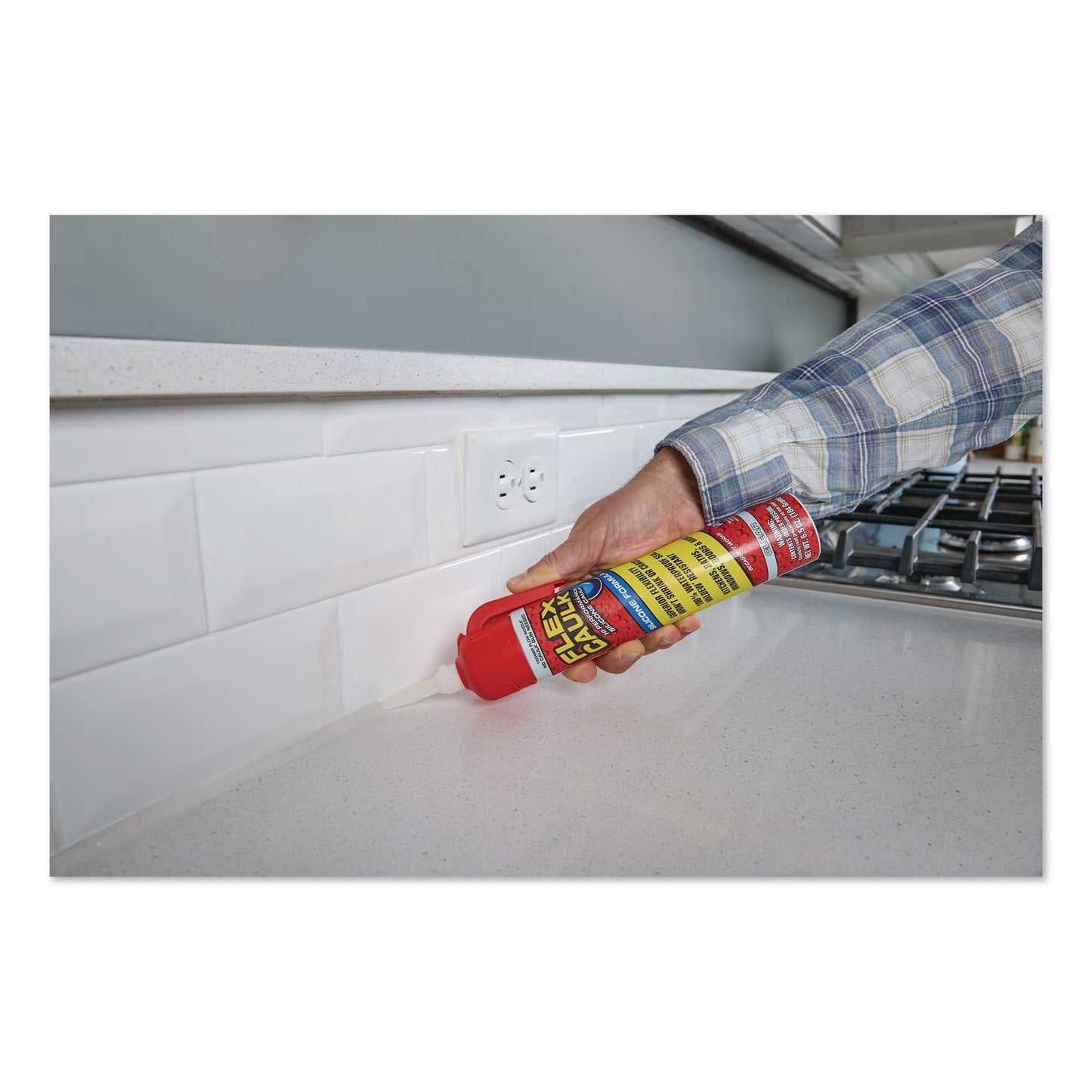 Flex Seal Products® Flex Caulk Hi-Performance Silicone Caulk, 6.5 oz Aerosol Can, Dries Clear, 4/Carton (FSGUS600CLR200)