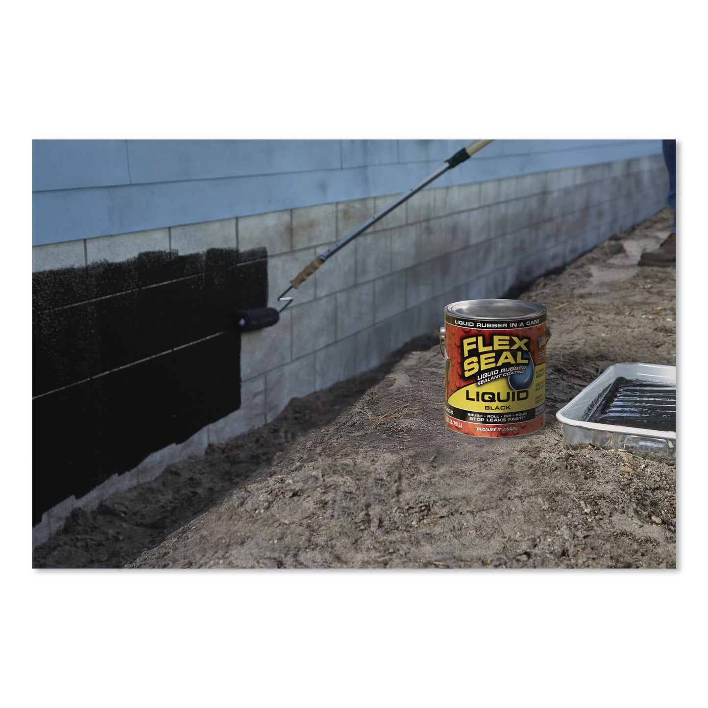 Flex Seal Products® Flex Seal Liquid Rubber Sealant Coating Liquid, 1 gal Can, Dries Black, 2/Carton (FSGUS855BLK012)