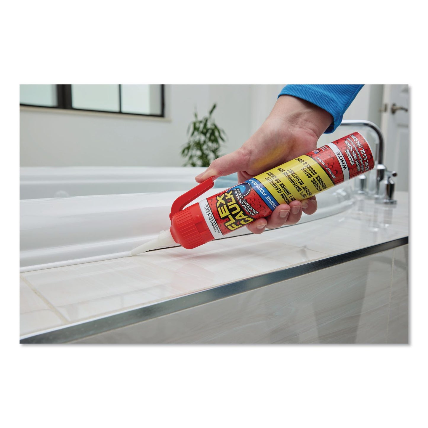 Flex Seal Products® Flex Caulk Hi-Performance Silicone Caulk, 6.5 oz Aerosol Can, Dries White, 4/Carton (FSGUS600WHT200)