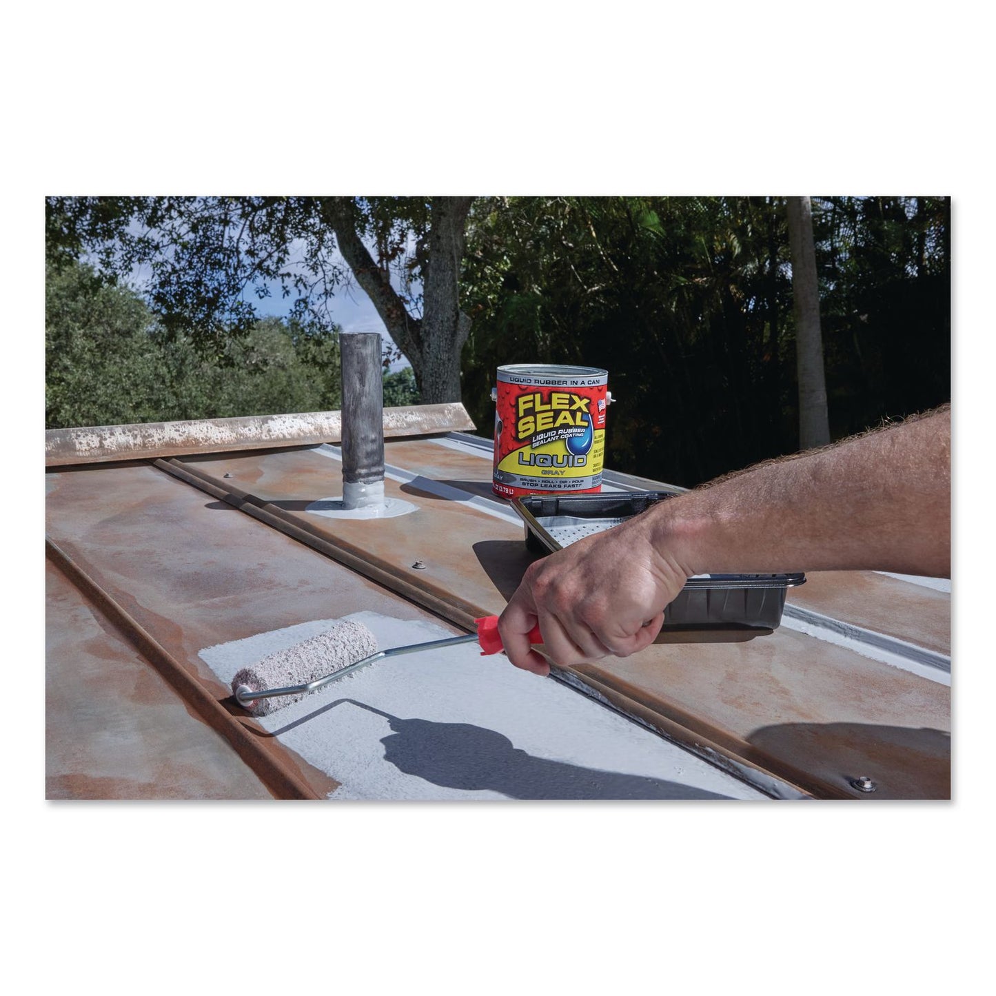 Flex Seal Products® Flex Seal Liquid Rubber Sealant Coating Liquid, 1 gal Can, Dries Gray, 2/Carton (FSGUS855GRY012)